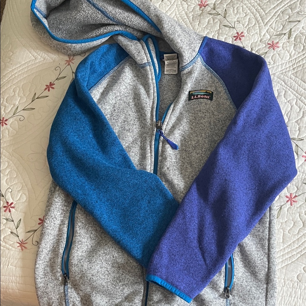 L.L. Bean Kids' Blue and Gray Zip-Up Hoodie